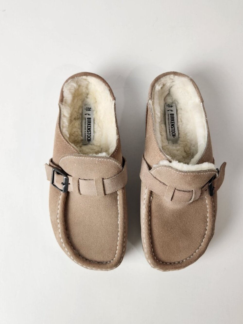 Birkenstock Shoes Womens EU36 US5-5.5 Buckley Shearling Suede Clogs Slip On - Picture 2 of 12